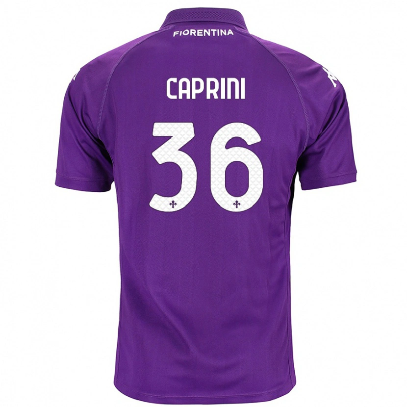 Danxen Kvinder Maat Daniel Caprini #36 Lilla Hjemmebane Spillertrøjer 2024/25 Trøje T-Shirt