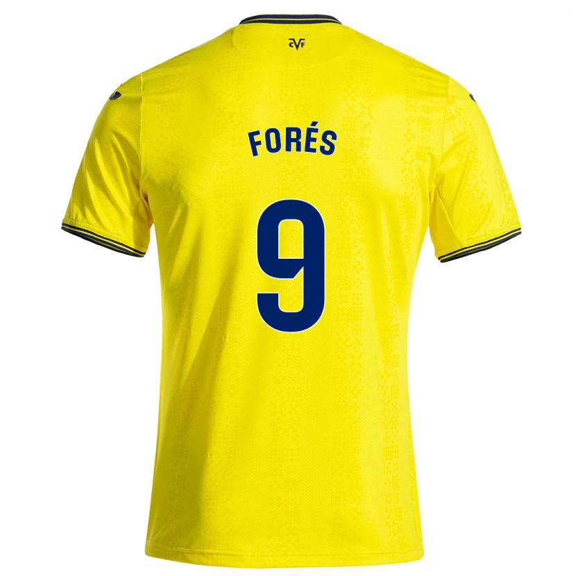 Danxen Kvinder Álex Forés #9 Gul Sort Hjemmebane Spillertrøjer 2024/25 Trøje T-Shirt