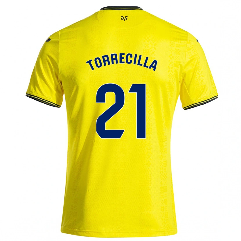 Danxen Kvinder Virginia Torrecilla #21 Gul Sort Hjemmebane Spillertrøjer 2024/25 Trøje T-Shirt