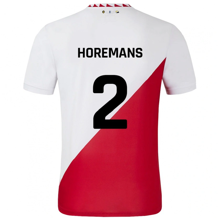 Danxen Kvinder Siebe Horemans #2 Hvid Rød Hjemmebane Spillertrøjer 2024/25 Trøje T-Shirt