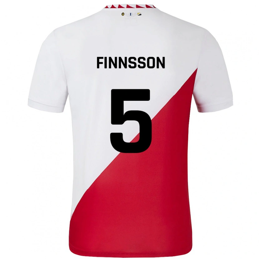 Danxen Kvinder Kolbeinn Finnsson #5 Hvid Rød Hjemmebane Spillertrøjer 2024/25 Trøje T-Shirt