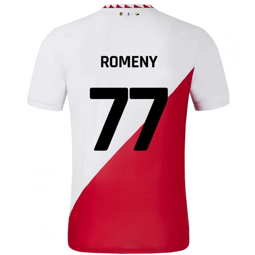 Danxen Kvinder Ole Romeny #77 Hvid Rød Hjemmebane Spillertrøjer 2024/25 Trøje T-Shirt