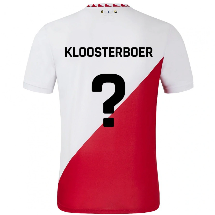 Danxen Kvinder Per Kloosterboer #0 Hvid Rød Hjemmebane Spillertrøjer 2024/25 Trøje T-Shirt