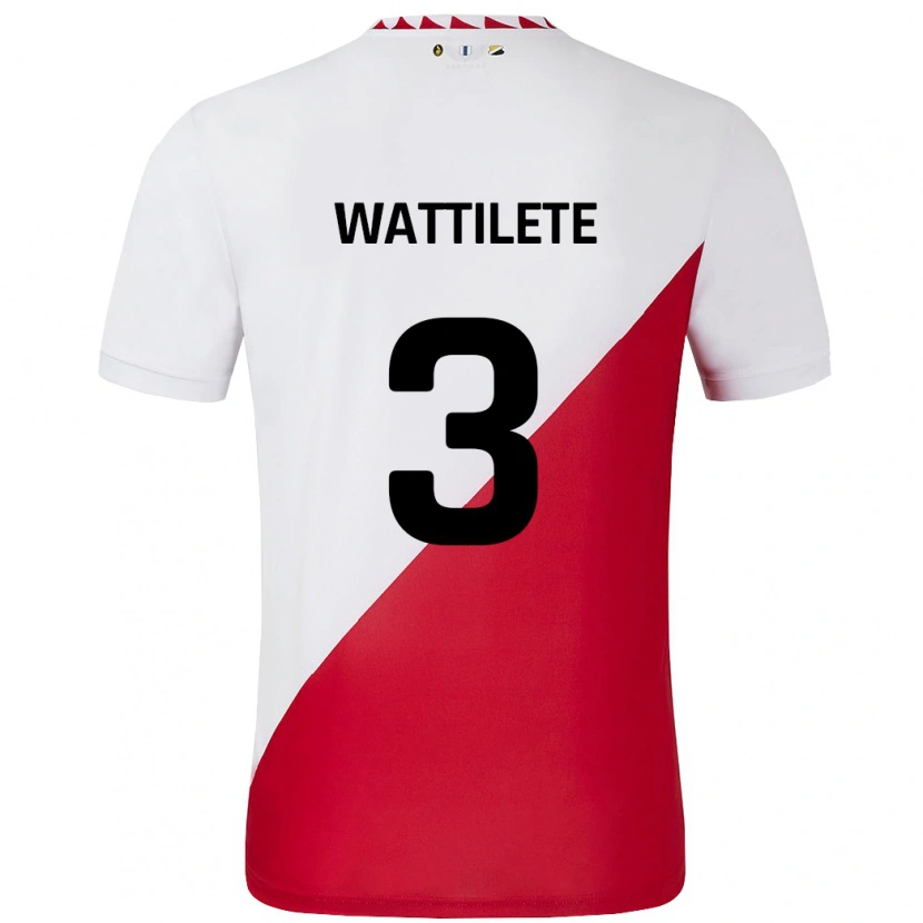 Danxen Kvinder Julia Wattilete #3 Hvid Rød Hjemmebane Spillertrøjer 2024/25 Trøje T-Shirt