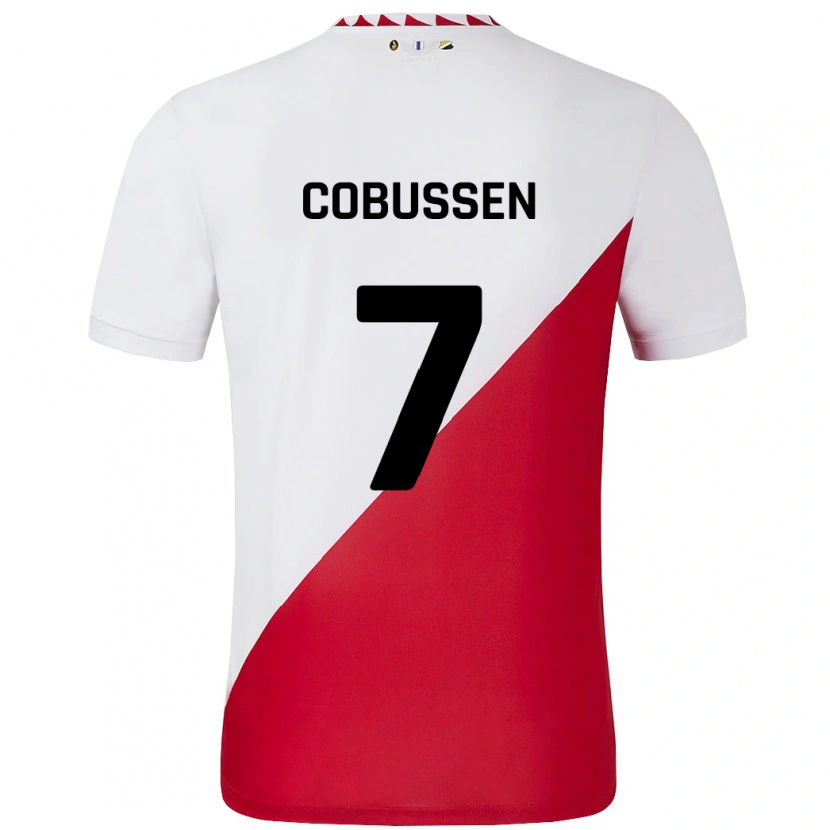 Danxen Kvinder Sophie Cobussen #7 Hvid Rød Hjemmebane Spillertrøjer 2024/25 Trøje T-Shirt