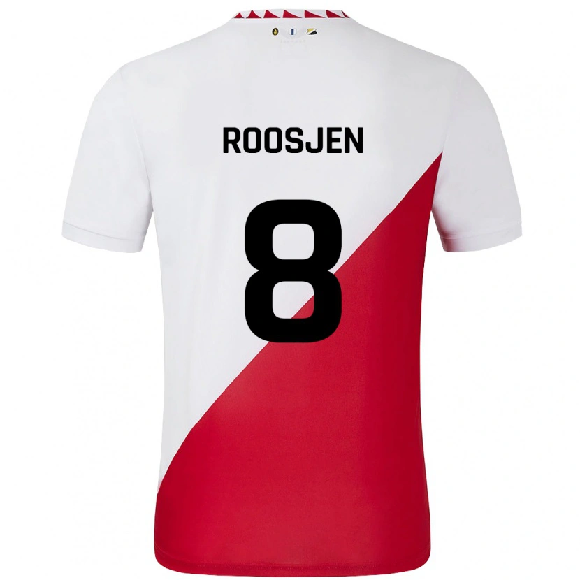 Danxen Kvinder Judith Roosjen #8 Hvid Rød Hjemmebane Spillertrøjer 2024/25 Trøje T-Shirt