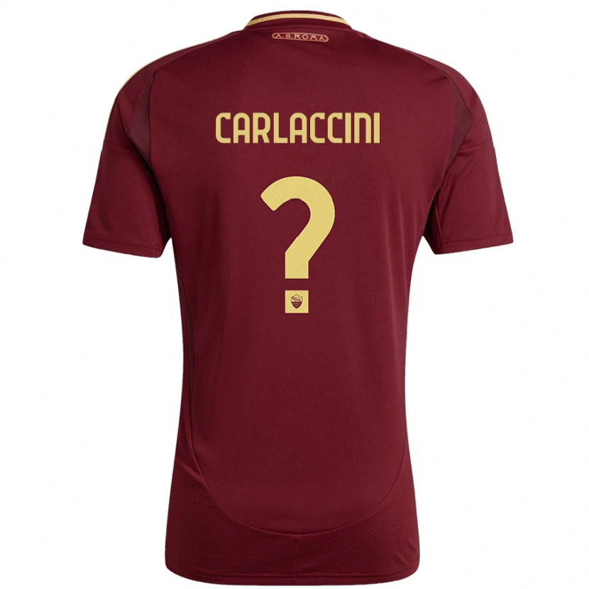 Danxen Kvinder Samuele Carlaccini #0 Rød Brun Guld Hjemmebane Spillertrøjer 2024/25 Trøje T-Shirt