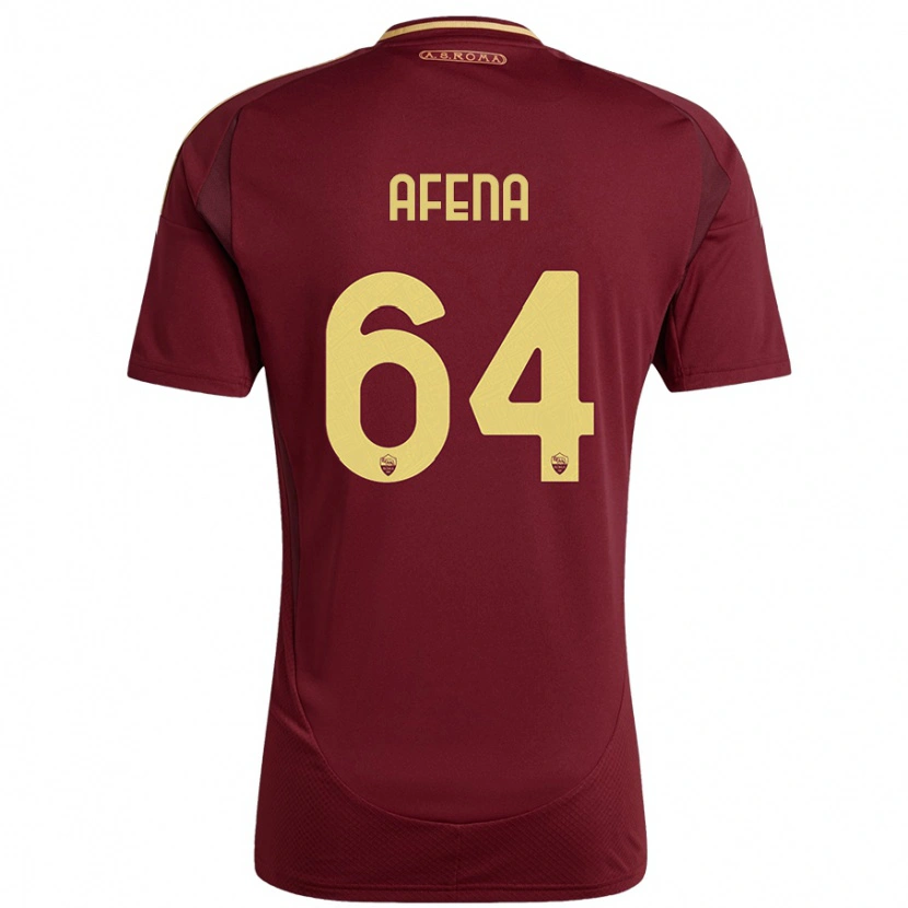 Danxen Kvinder Felix Afena-Gyan #64 Rød Brun Guld Hjemmebane Spillertrøjer 2024/25 Trøje T-Shirt