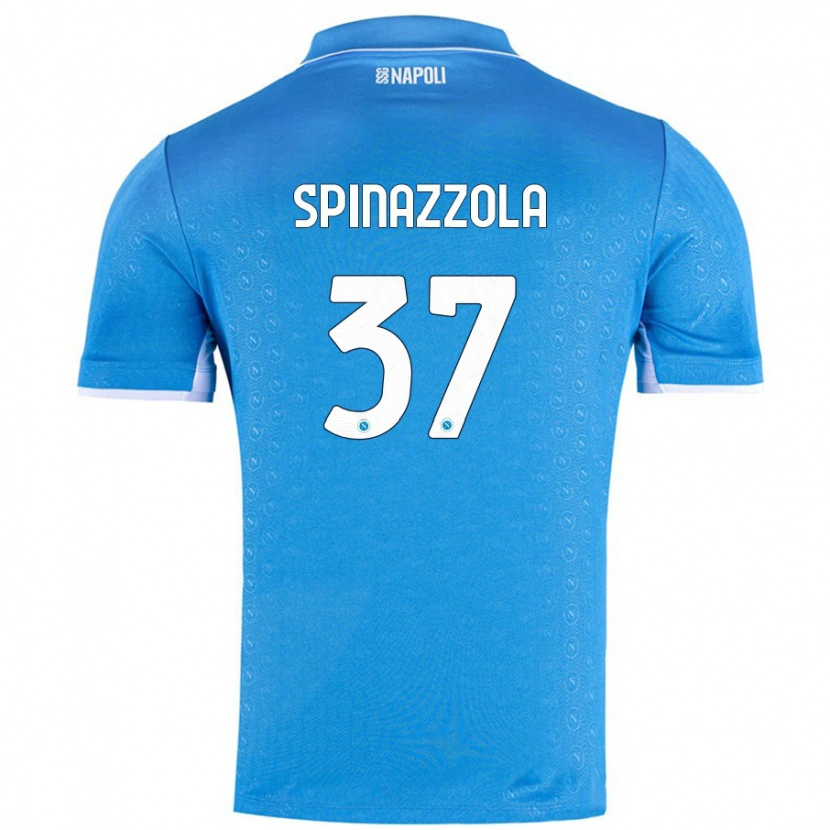 Danxen Kvinder Leonardo Spinazzola #37 Himmelblå Hjemmebane Spillertrøjer 2024/25 Trøje T-Shirt