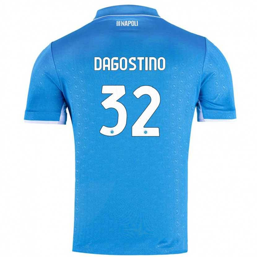 Danxen Kvinder Giuseppe Dagostino #32 Himmelblå Hjemmebane Spillertrøjer 2024/25 Trøje T-Shirt