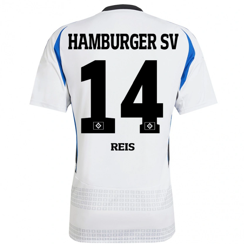Danxen Kvinder Ludovit Reis #14 Hvid Blå Hjemmebane Spillertrøjer 2024/25 Trøje T-Shirt