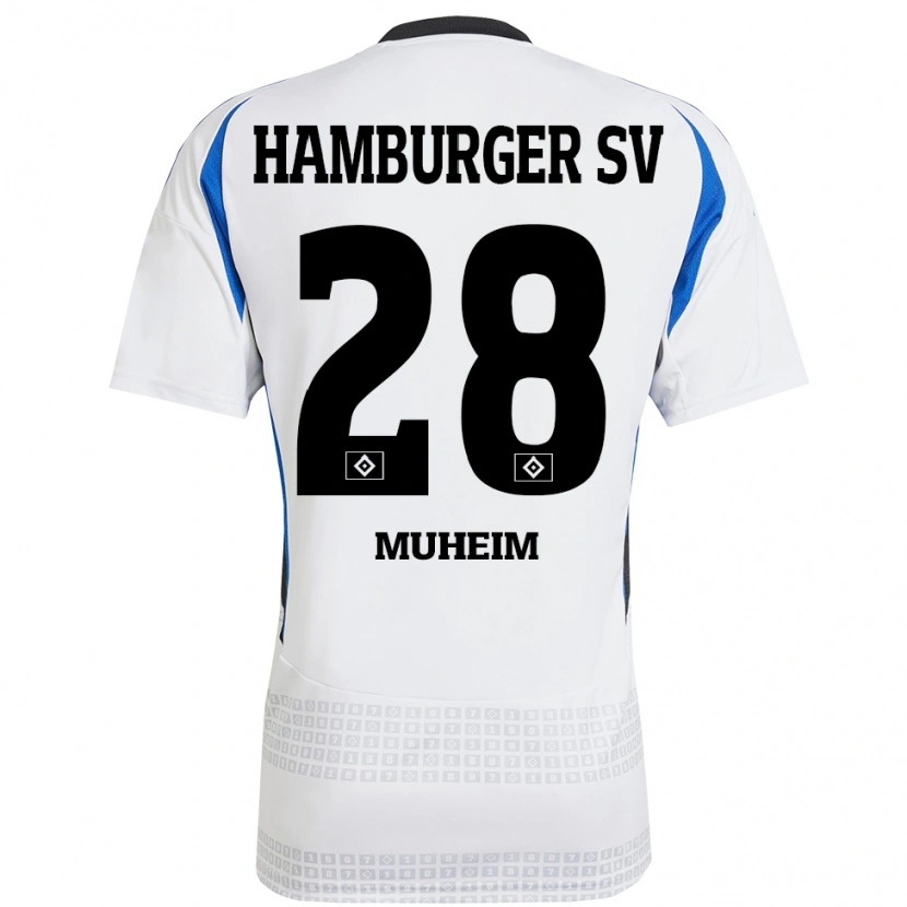 Danxen Kvinder Miro Muheim #28 Hvid Blå Hjemmebane Spillertrøjer 2024/25 Trøje T-Shirt
