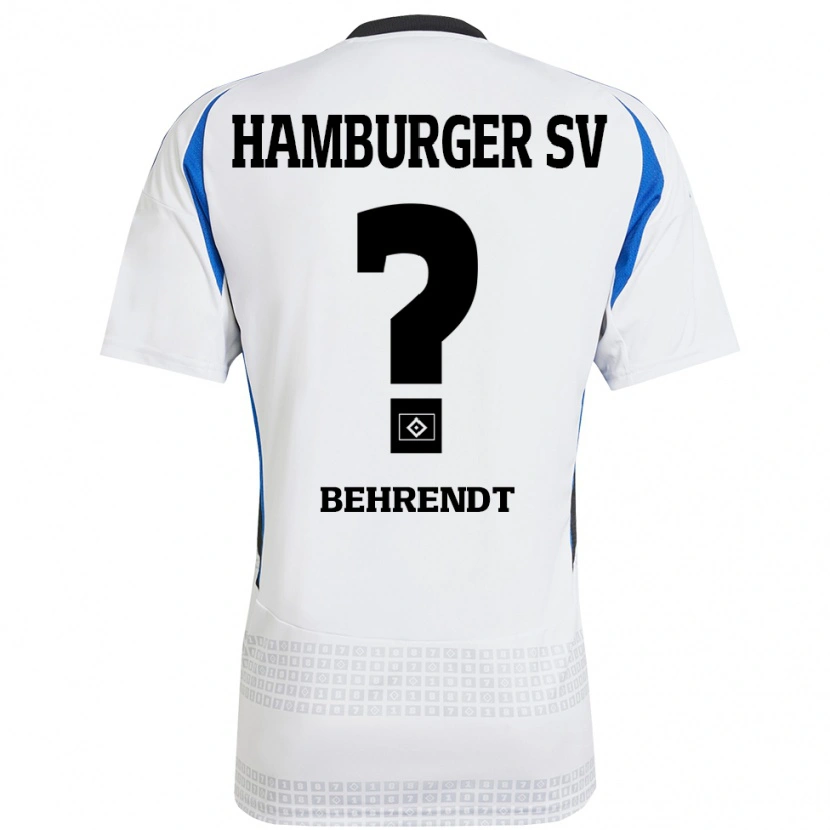 Danxen Kvinder Marlon Behrendt #0 Hvid Blå Hjemmebane Spillertrøjer 2024/25 Trøje T-Shirt