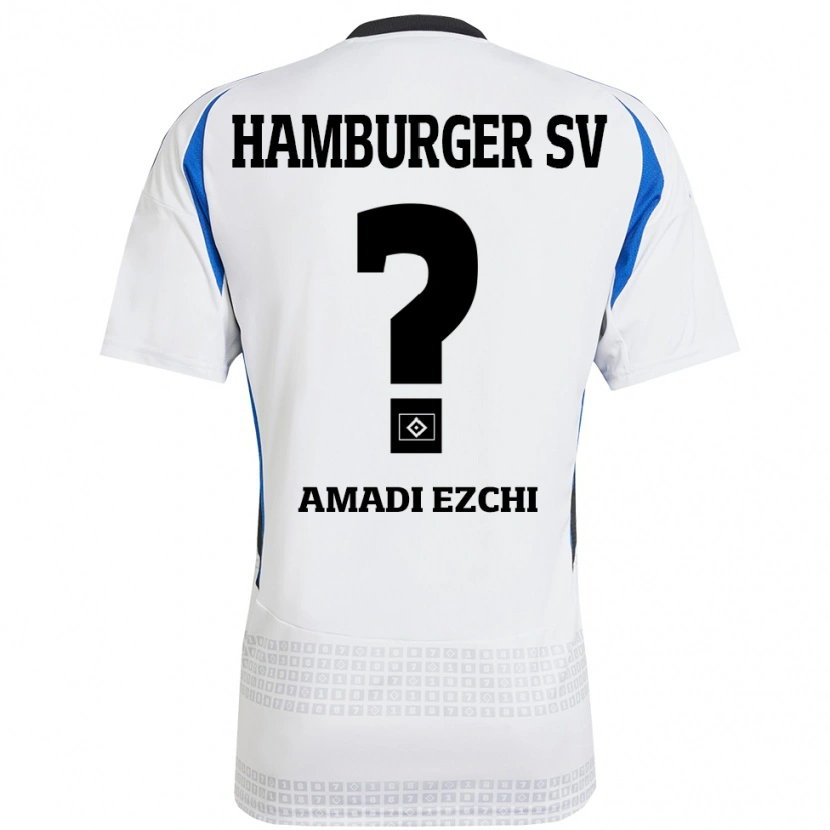 Danxen Kvinder Emmanuel Amadi Ezchi #0 Hvid Blå Hjemmebane Spillertrøjer 2024/25 Trøje T-Shirt