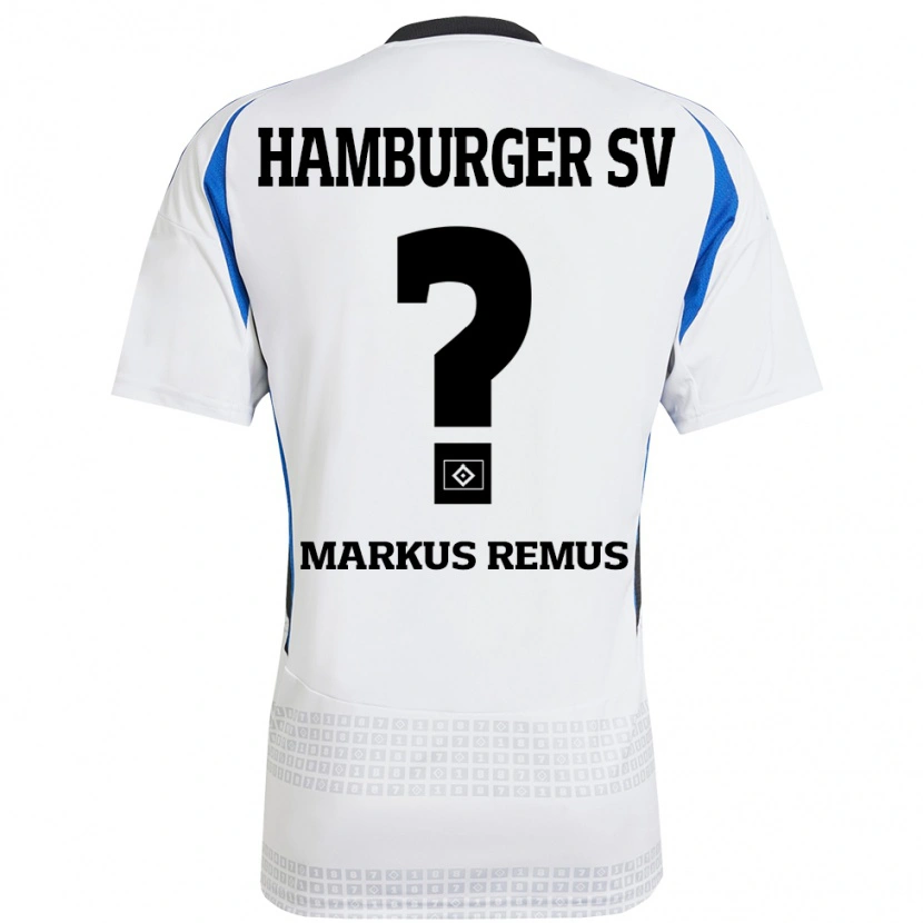Danxen Kvinder Markus Remus #0 Hvid Blå Hjemmebane Spillertrøjer 2024/25 Trøje T-Shirt