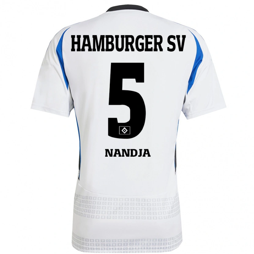 Danxen Kvinder Shafiq Nandja #5 Hvid Blå Hjemmebane Spillertrøjer 2024/25 Trøje T-Shirt