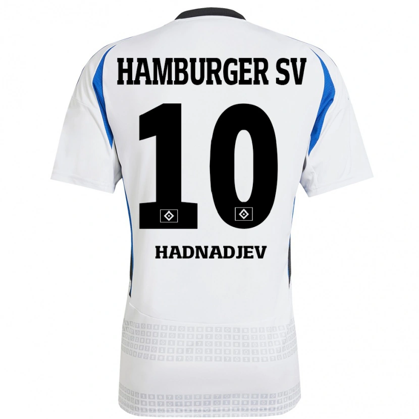 Danxen Kvinder Marko Hadnadjev #10 Hvid Blå Hjemmebane Spillertrøjer 2024/25 Trøje T-Shirt
