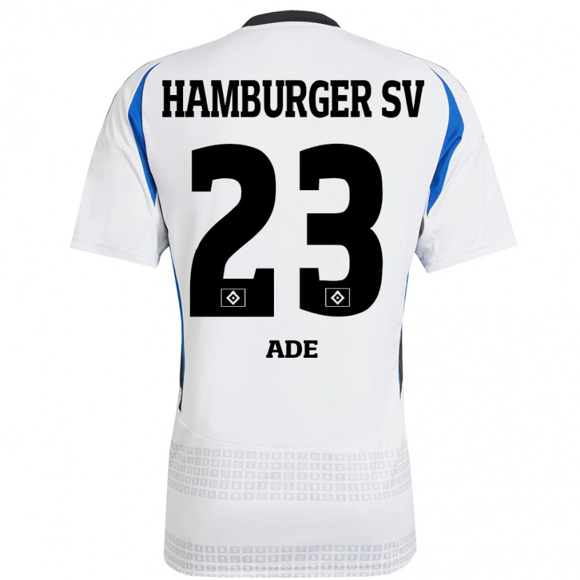 Danxen Kvinder Jeremy Ade #23 Hvid Blå Hjemmebane Spillertrøjer 2024/25 Trøje T-Shirt