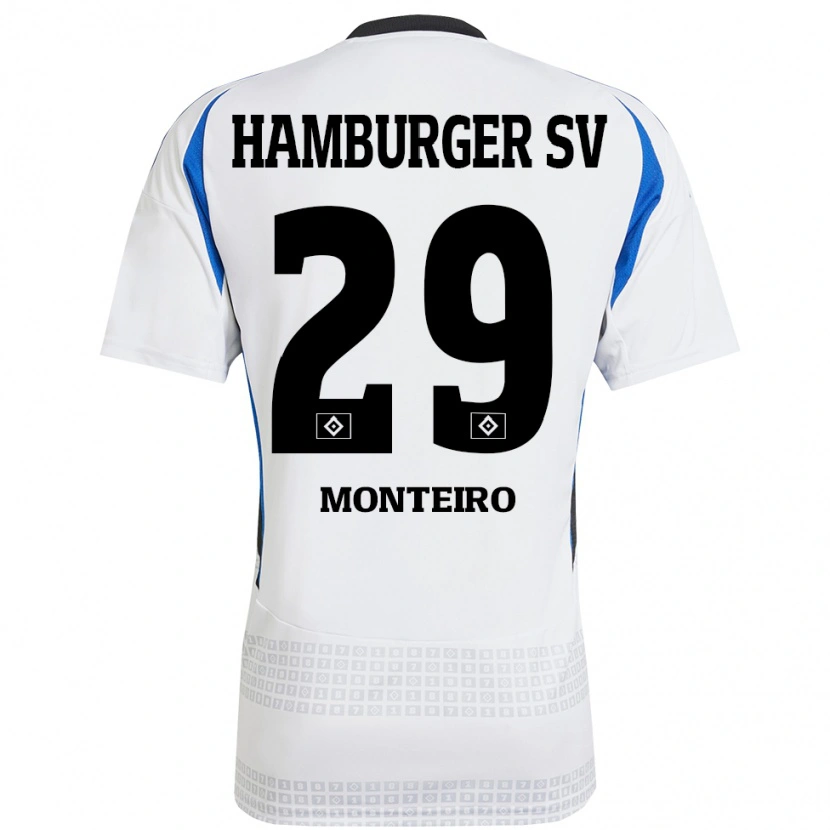Danxen Kvinder Alfa Monteiro #29 Hvid Blå Hjemmebane Spillertrøjer 2024/25 Trøje T-Shirt