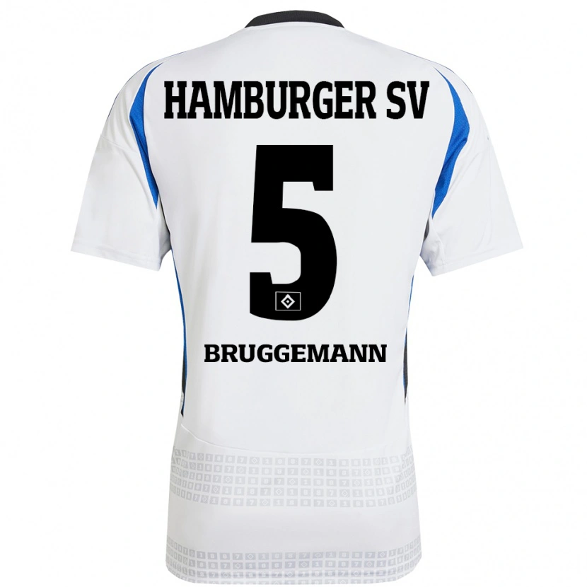 Danxen Kvinder Nina Brüggemann #5 Hvid Blå Hjemmebane Spillertrøjer 2024/25 Trøje T-Shirt