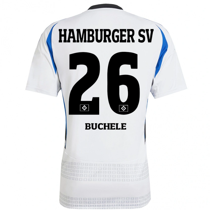 Danxen Kvinder Mia Büchele #26 Hvid Blå Hjemmebane Spillertrøjer 2024/25 Trøje T-Shirt