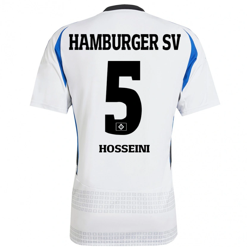 Danxen Kvinder Reza Hosseini #5 Hvid Blå Hjemmebane Spillertrøjer 2024/25 Trøje T-Shirt