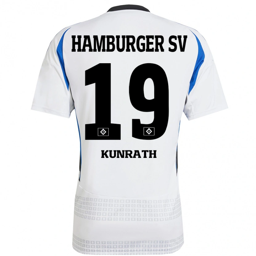 Danxen Kvinder Lina Kunrath #19 Hvid Blå Hjemmebane Spillertrøjer 2024/25 Trøje T-Shirt