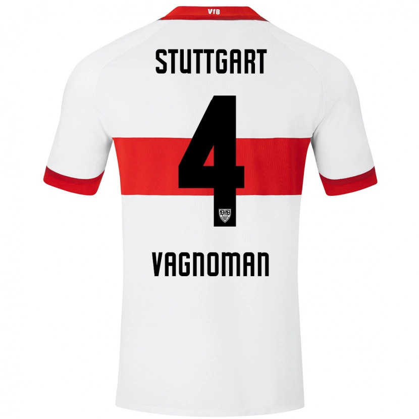 Danxen Kvinder Josha Vagnoman #4 Hvid Rød Hjemmebane Spillertrøjer 2024/25 Trøje T-Shirt