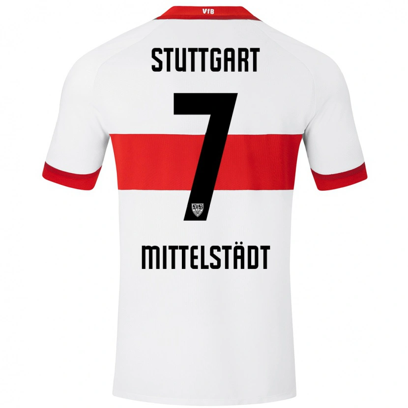 Danxen Kvinder Maximilian Mittelstädt #7 Hvid Rød Hjemmebane Spillertrøjer 2024/25 Trøje T-Shirt
