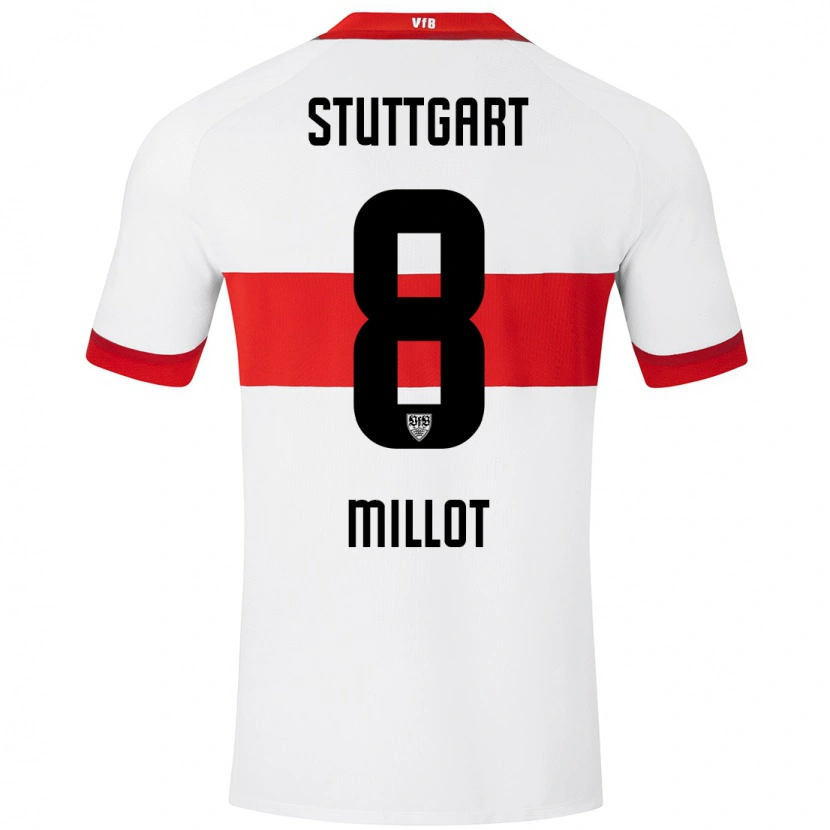 Danxen Kvinder Enzo Millot #8 Hvid Rød Hjemmebane Spillertrøjer 2024/25 Trøje T-Shirt