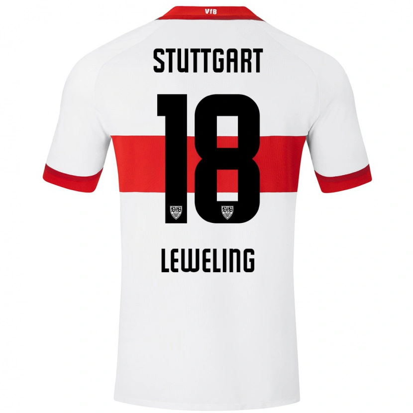 Danxen Kvinder Jamie Leweling #18 Hvid Rød Hjemmebane Spillertrøjer 2024/25 Trøje T-Shirt