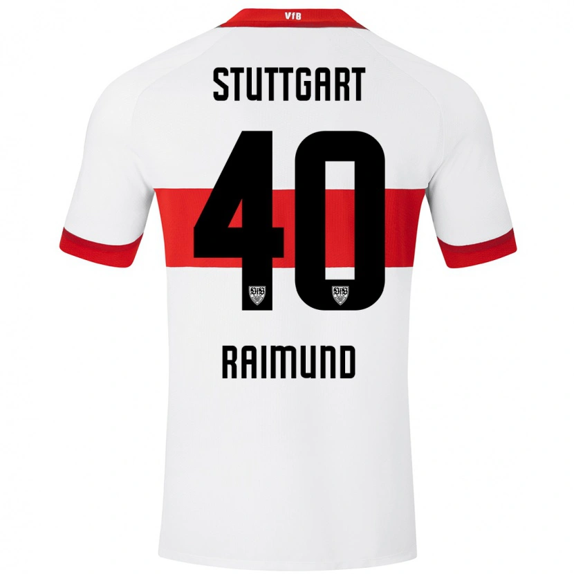 Danxen Kvinder Luca Raimund #40 Hvid Rød Hjemmebane Spillertrøjer 2024/25 Trøje T-Shirt