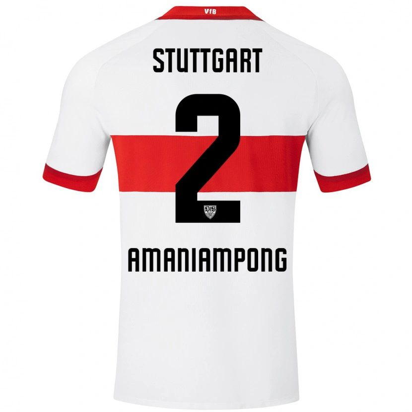 Danxen Kvinder Kaden Amaniampong #2 Hvid Rød Hjemmebane Spillertrøjer 2024/25 Trøje T-Shirt