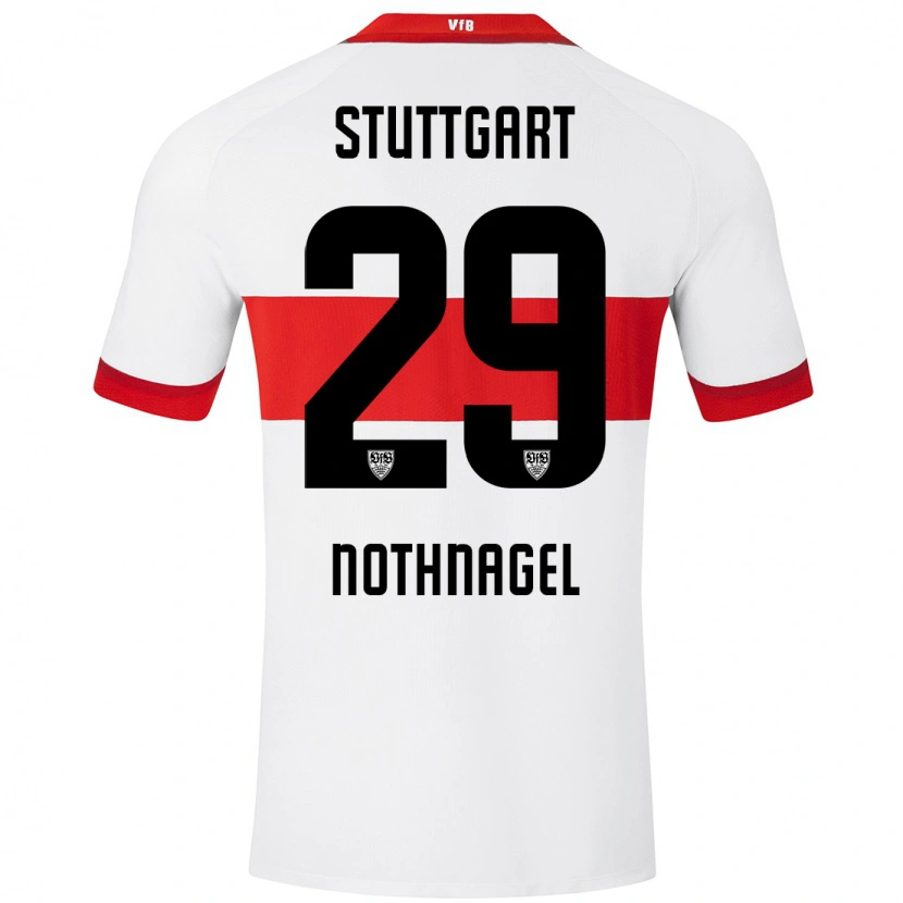 Danxen Kvinder Dominik Nothnagel #29 Hvid Rød Hjemmebane Spillertrøjer 2024/25 Trøje T-Shirt