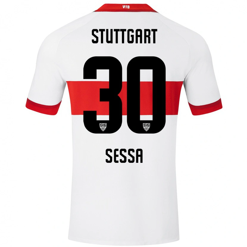 Danxen Kvinder Nicolas Sessa #30 Hvid Rød Hjemmebane Spillertrøjer 2024/25 Trøje T-Shirt