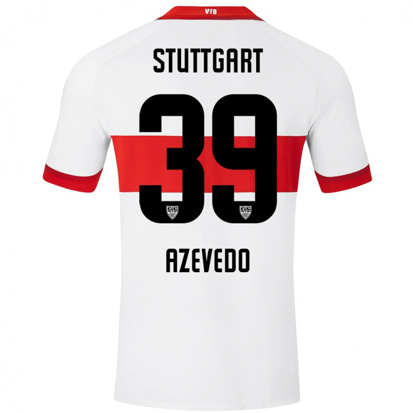 Danxen Kvinder Alexandre Azevedo #39 Hvid Rød Hjemmebane Spillertrøjer 2024/25 Trøje T-Shirt