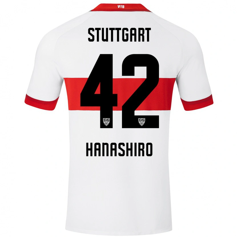 Danxen Kvinder Rinto Hanashiro #42 Hvid Rød Hjemmebane Spillertrøjer 2024/25 Trøje T-Shirt