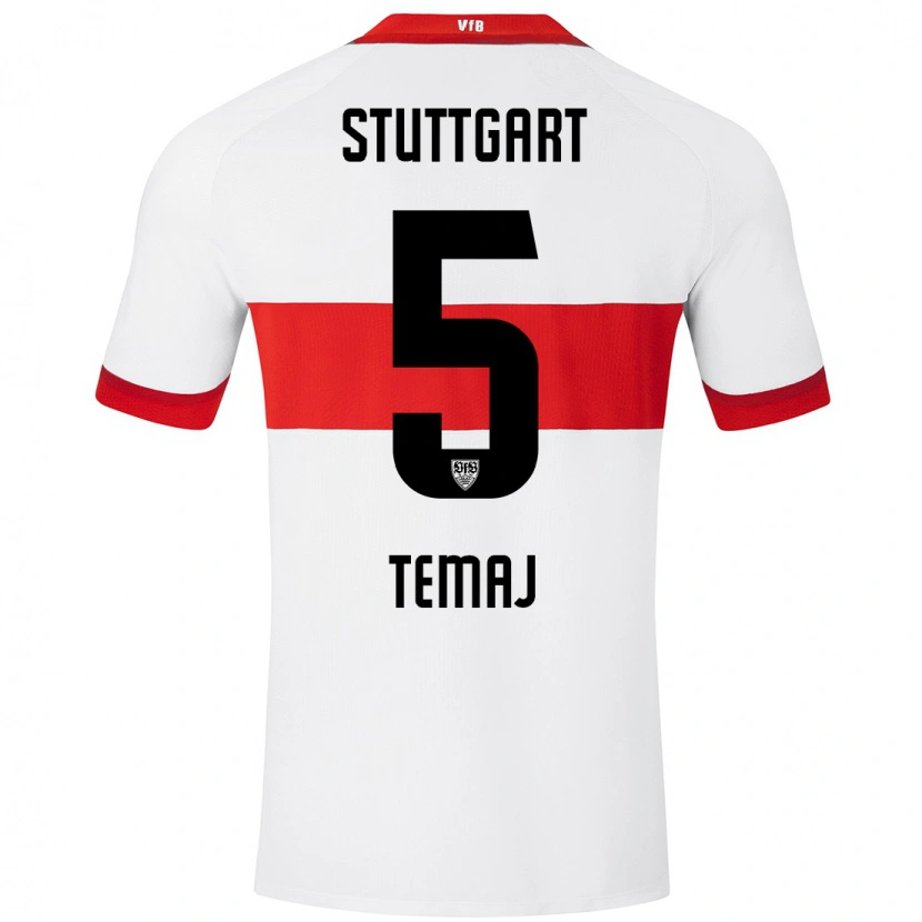 Danxen Kvinder Laureta Temaj #5 Hvid Rød Hjemmebane Spillertrøjer 2024/25 Trøje T-Shirt