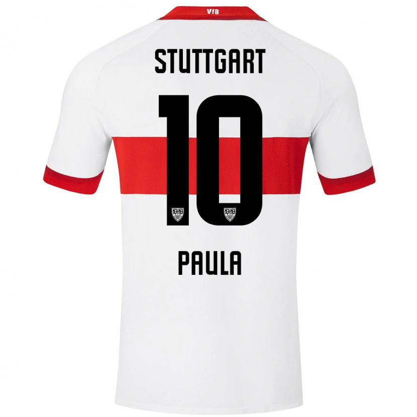 Danxen Kvinder Raul Paula #10 Hvid Rød Hjemmebane Spillertrøjer 2024/25 Trøje T-Shirt