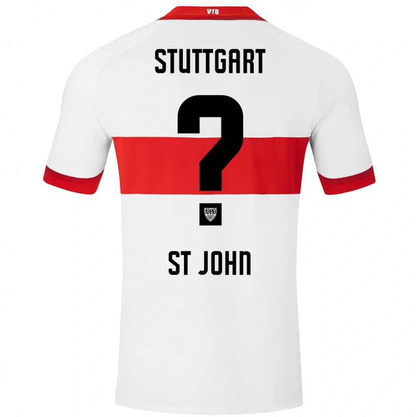 Danxen Kvinder Rawley St. John #0 Hvid Rød Hjemmebane Spillertrøjer 2024/25 Trøje T-Shirt