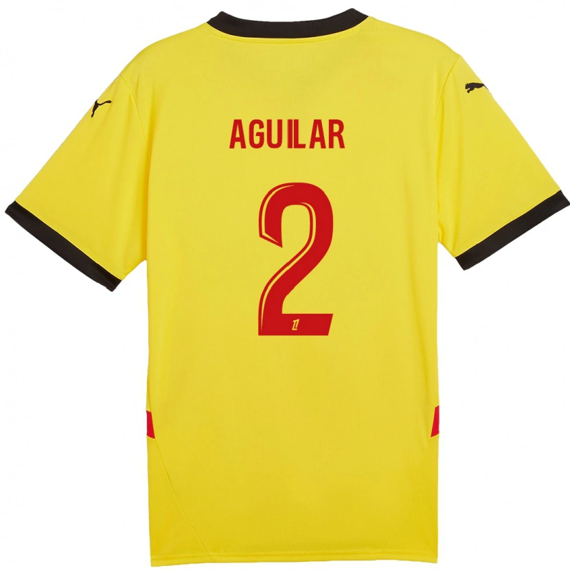 Danxen Kvinder Ruben Aguilar #2 Gul Rød Hjemmebane Spillertrøjer 2024/25 Trøje T-Shirt