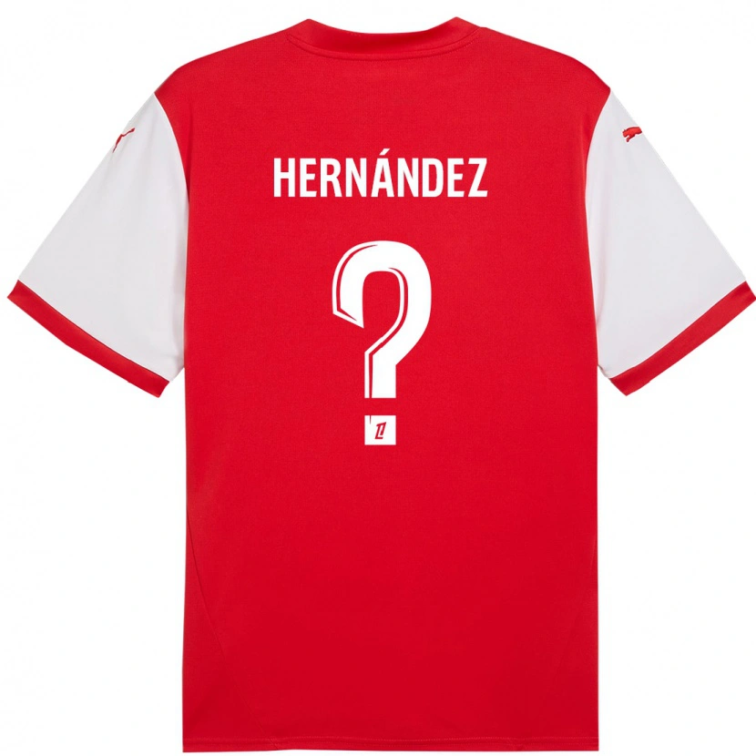Danxen Kvinder Melvin Hernández #0 Rød Hvid Hjemmebane Spillertrøjer 2024/25 Trøje T-Shirt