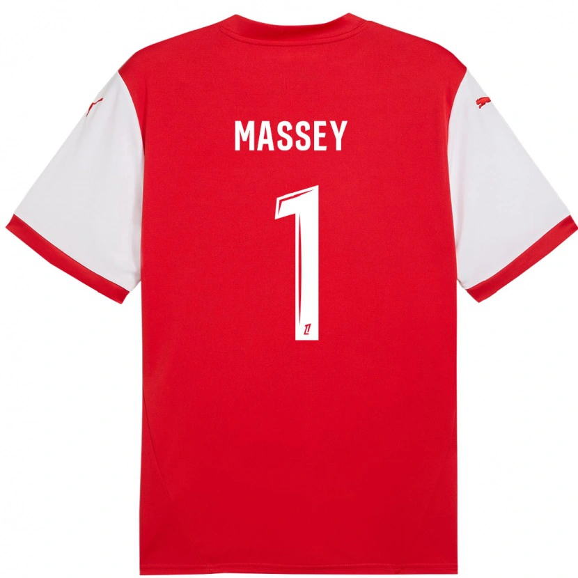 Danxen Kvinder Kayza Massey #1 Rød Hvid Hjemmebane Spillertrøjer 2024/25 Trøje T-Shirt