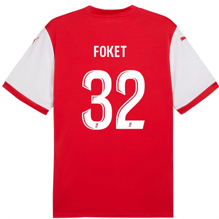Danxen Kvinder Thomas Foket #32 Rød Hvid Hjemmebane Spillertrøjer 2024/25 Trøje T-Shirt