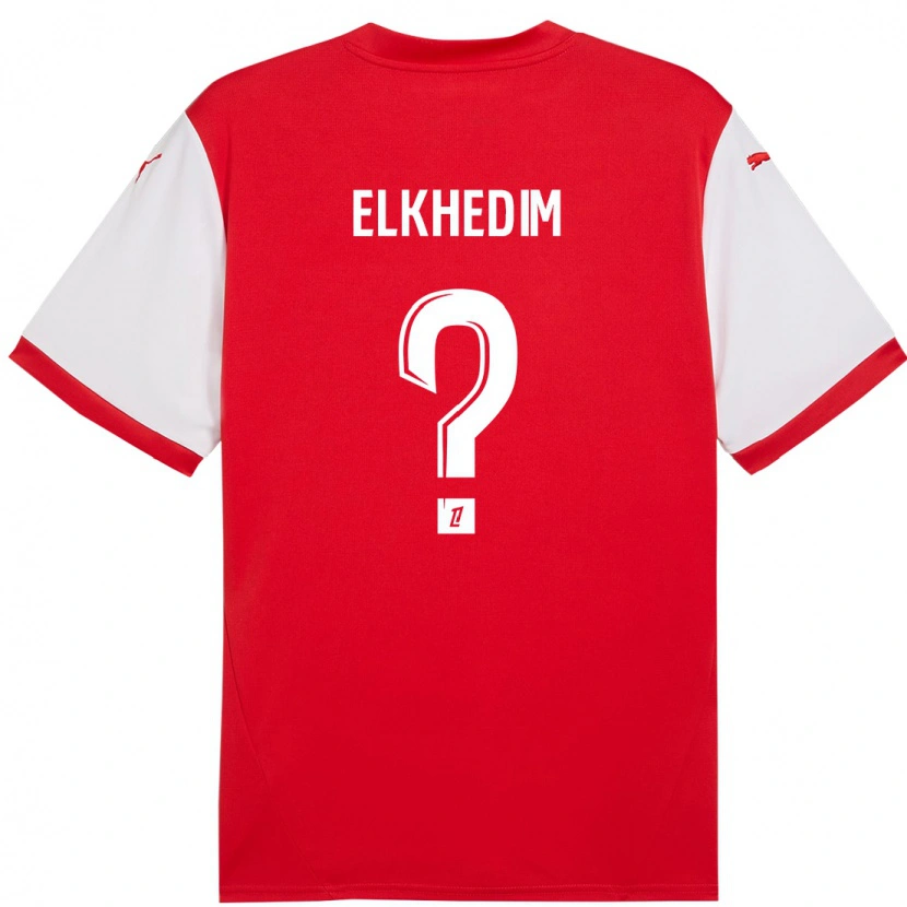 Danxen Kvinder Abdenoor Elkhedim #0 Rød Hvid Hjemmebane Spillertrøjer 2024/25 Trøje T-Shirt