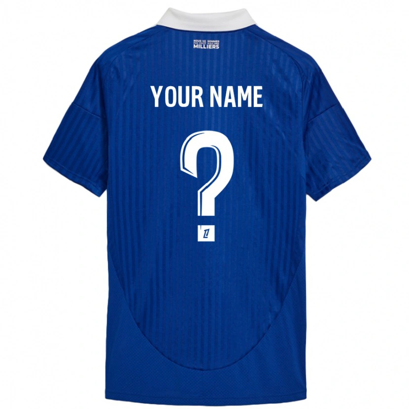 Danxen Kvinder Dit Navn #0 Blå Hvid Hjemmebane Spillertrøjer 2024/25 Trøje T-Shirt