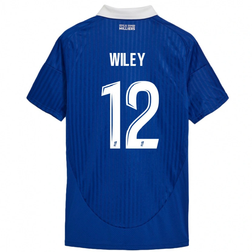 Danxen Kvinder Caleb Wiley #12 Blå Hvid Hjemmebane Spillertrøjer 2024/25 Trøje T-Shirt