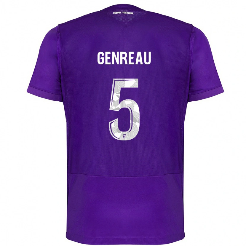 Danxen Kvinder Denis Genreau #5 Lilla Hvid Hjemmebane Spillertrøjer 2024/25 Trøje T-Shirt