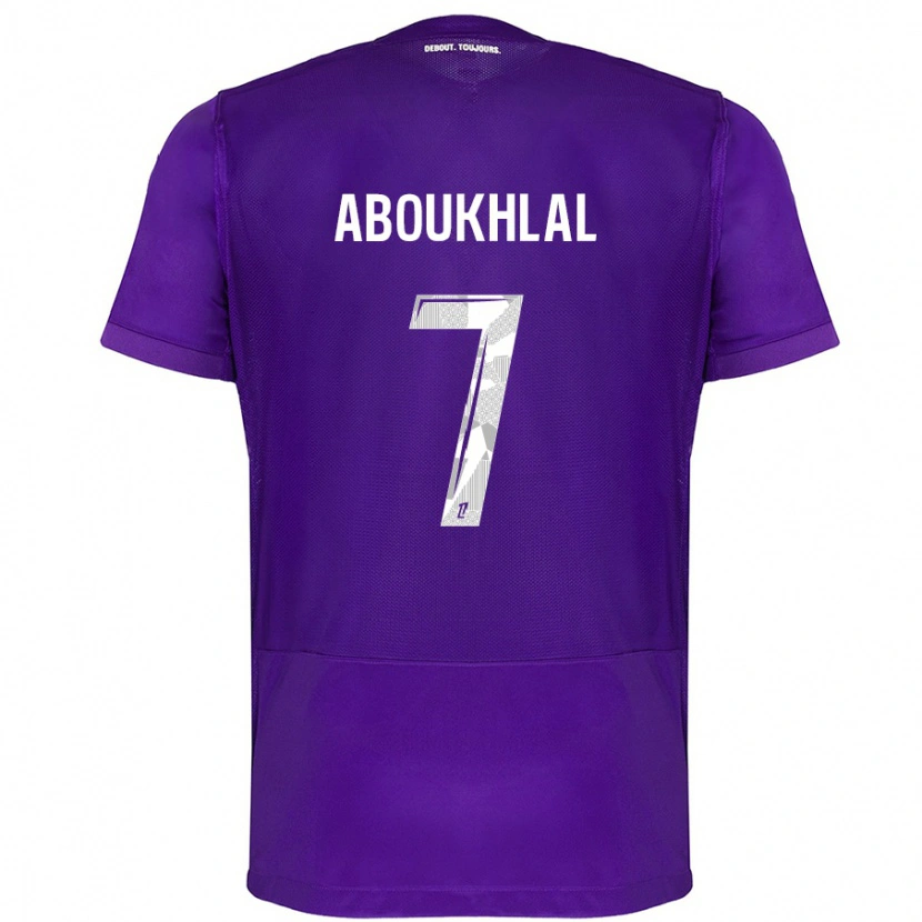 Danxen Kvinder Zakaria Aboukhlal #7 Lilla Hvid Hjemmebane Spillertrøjer 2024/25 Trøje T-Shirt