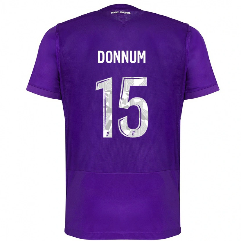Danxen Kvinder Aron Dønnum #15 Lilla Hvid Hjemmebane Spillertrøjer 2024/25 Trøje T-Shirt
